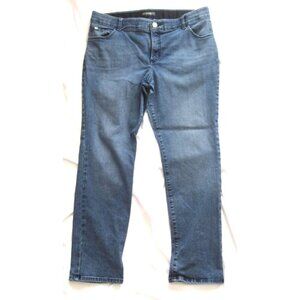 Lee Denim Jeans Women Straight Leg Mid Rise Rayon Stretch Sz 18W (WP391)